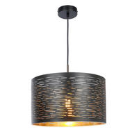 HÄNGELEUCHTE 38/120 cm  - Goldfarben/Schwarz, Design, Kunststoff/Metall (38/120cm) - Globo