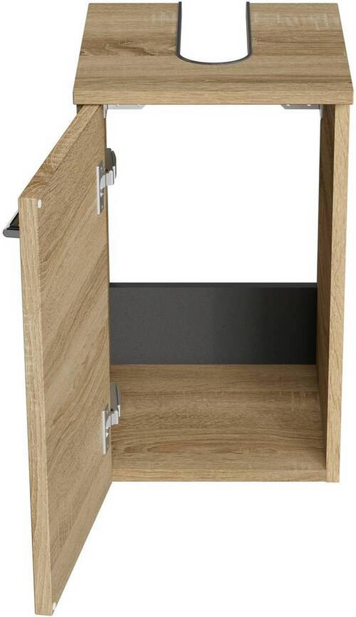 WASCHBECKENUNTERSCHRANK 30/49,8/33,3 cm  - Chromfarben/Eiche Bianco, KONVENTIONELL, Holzwerkstoff/Metall (30/49,8/33,3cm) - Sadena