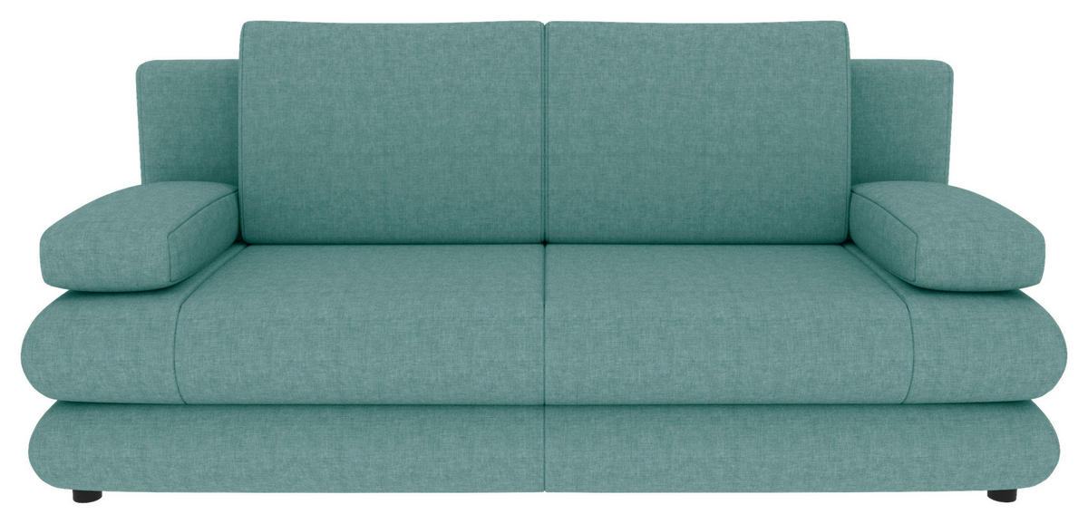 SCHLAFSOFA  mit Liegefunktion, Rücken echt Mikrofaser Mintgrün  - Schwarz/Mintgrün, KONVENTIONELL, Kunststoff/Textil (212/93/90cm) - Carryhome