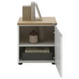 NACHTSCHRANK 45/46/41 cm furniert  - Eichefarben/Silberfarben, Design, Holzwerkstoff/Kunststoff (45/46/41cm) - Dieter Knoll