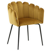 STUHL Samt Gelb  - Gelb, Design, Textil/Metall (61/76.56/54cm) - Livetastic