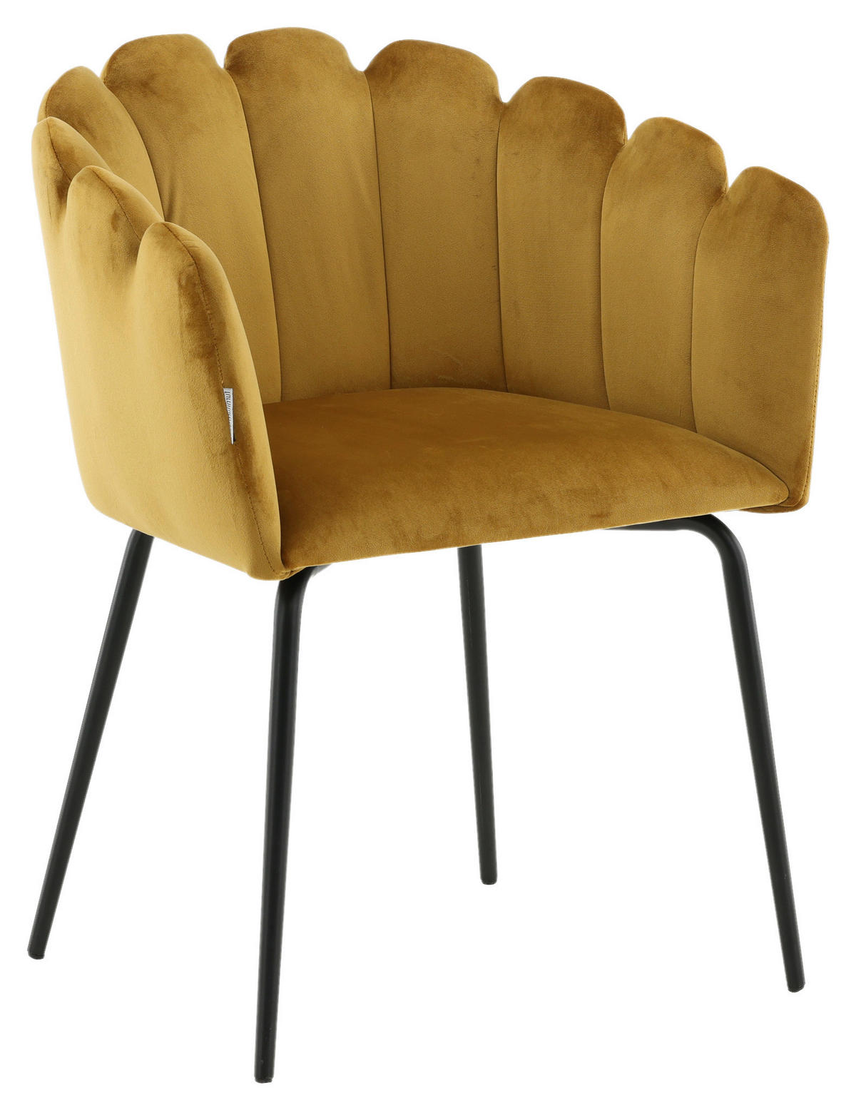 STUHL Samt Gelb  - Gelb, Design, Textil/Metall (61/76.56/54cm) - Livetastic