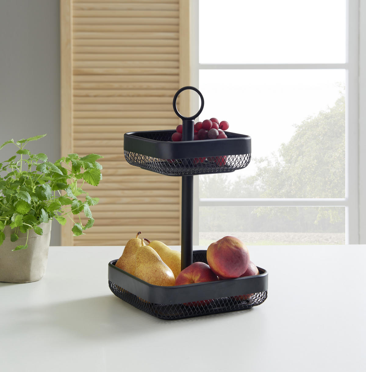 ETAGERE 2-stöckig - Schwarz, Basics, Metall (21/35/21cm) - Homeware Profession.