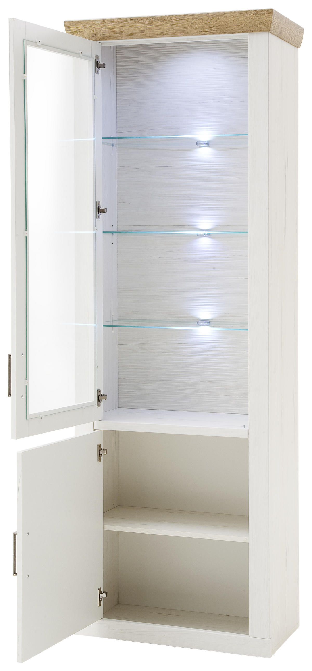 VITRINE in Eichefarben, Pinienfarben  - Eichefarben/Schwarz, LIFESTYLE, Glas/Holzwerkstoff (73/210/40cm) - Landscape
