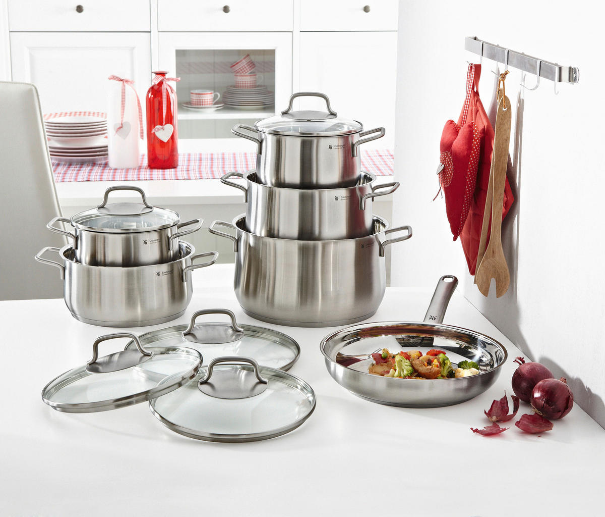 KOCHTOPFSET Brilliant 6-teilig  - Klar/Edelstahlfarben, Basics, Glas/Metall - WMF