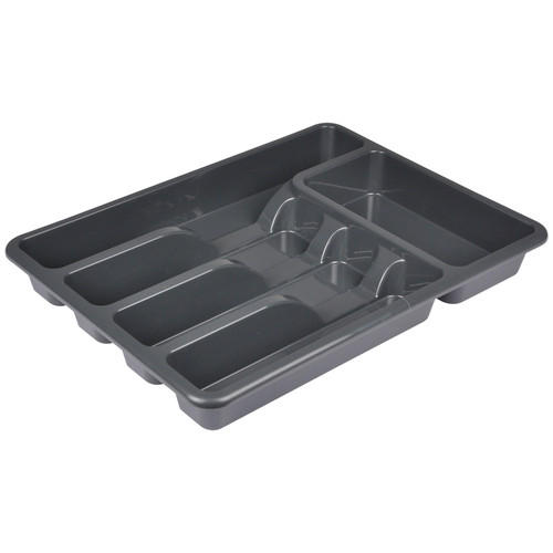 ULOŽAK ZA PRIBOR ZA JELO  - antracit, Basics, plastika (39/29/5cm)