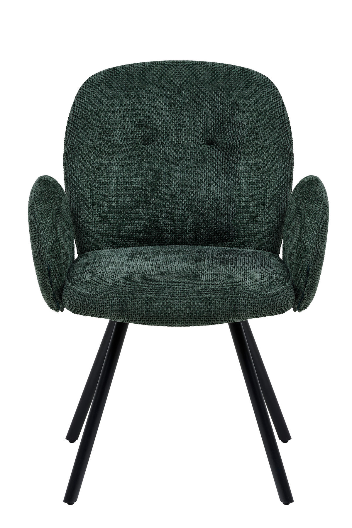 ARMLEHNSTUHL  in Eisen Chenille  - Dunkelgrün/Schwarz, LIFESTYLE, Holz/Textil (60/87/65cm) - Livetastic