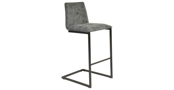 BARHOCKER in Greige, Schwarz - Greige/Schwarz, Design, Textil/Metall (46/99/54cm) - Hom`in