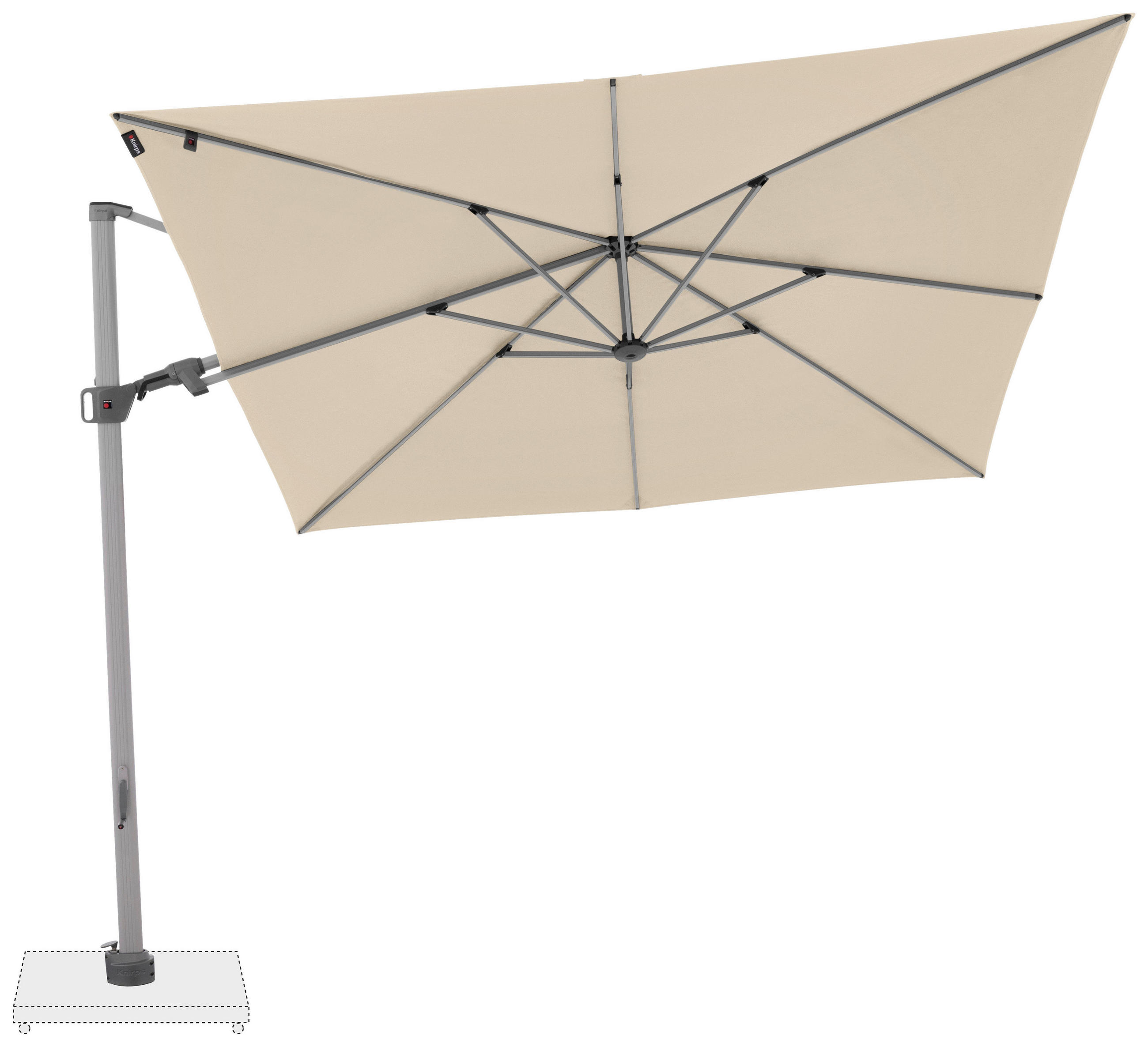 AMPELSCHIRM  275/275 cm  - Beige/Silberfarben, KONVENTIONELL, Textil/Metall (275/275cm) - KNIRPS