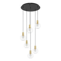 LED-HÄNGELEUCHTE 54/150 cm   - Messingfarben/Schwarz, KONVENTIONELL, Glas/Metall (54/150cm) - Eglo