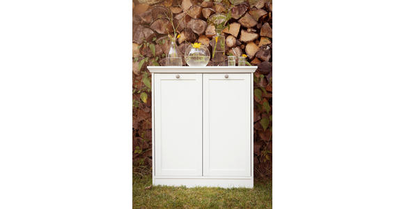 KOMMODE , 80/90/35 cm,  - Silberfarben/Weiß, LIFESTYLE, Holzwerkstoff/Metall (80/90/35cm) - Carryhome