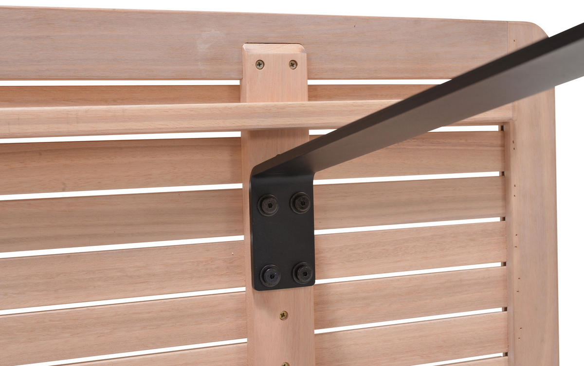 GARTENTISCH 208/89/74 cm Metall rechteckig  - Schwarz/Teakfarben, Design, Holz/Metall (208/89/74cm) - Ambia Garden