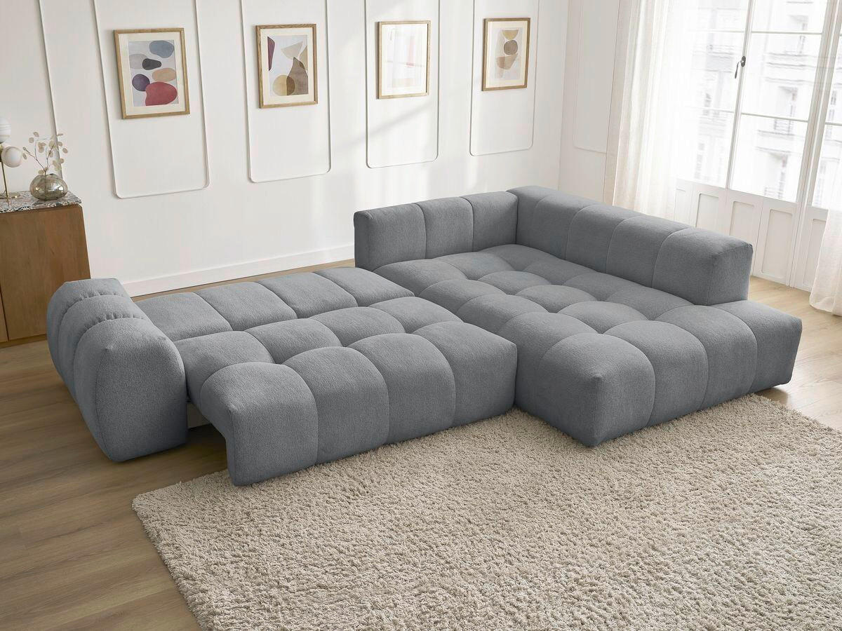 ECKSCHLAFSOFA EVEREST  mit Rücken echt, Armteil links, Armteil rechts Flachgewebe Dunkelgrau  - Dunkelgrau/Schwarz, MODERN, Kunststoff/Textil (320/212cm)