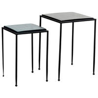 SATZTISCH in Glas  - Blau/Schwarz, Design, Glas/Metall - MID.YOU