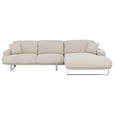 ECKSOFA Champagner Webstoff Rücken echt, Kopfteilverstellung  - Champagner, Design, Textil/Metall (304/184cm) - Dieter Knoll