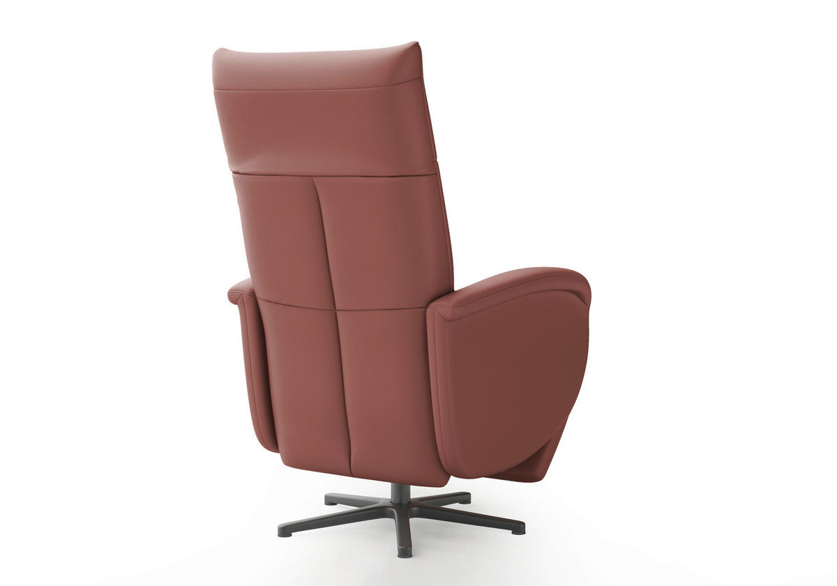 DREHSTUHL Rotbraun  - Rotbraun/Schwarz, MODERN, Leder/Metall (75/112/82cm) - Sit & More