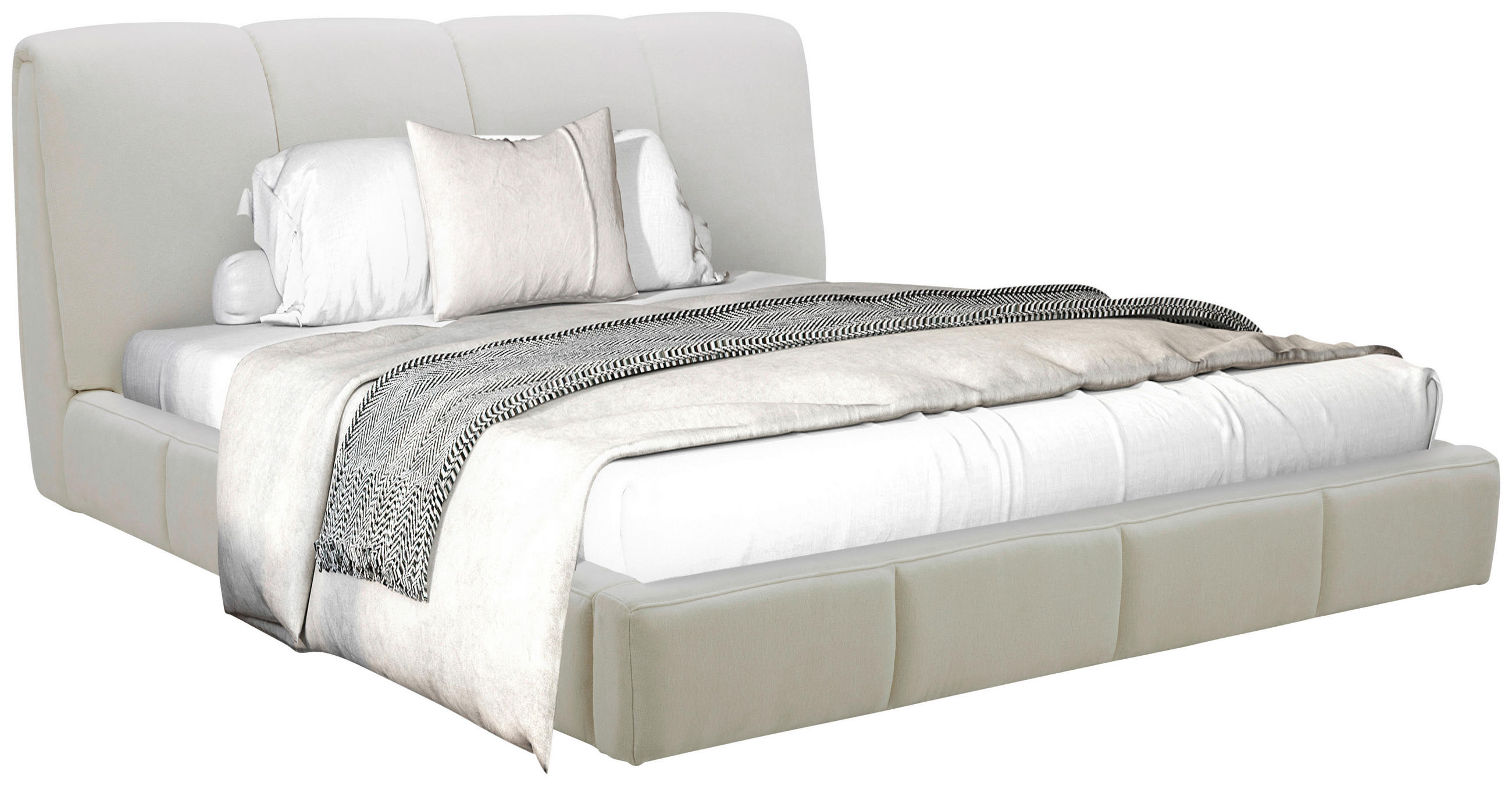 TAPECIRANI KREVET   180/200 cm   bijela  - bijela/crna, Moderno, drvo/metal (180/200cm) - Livetastic