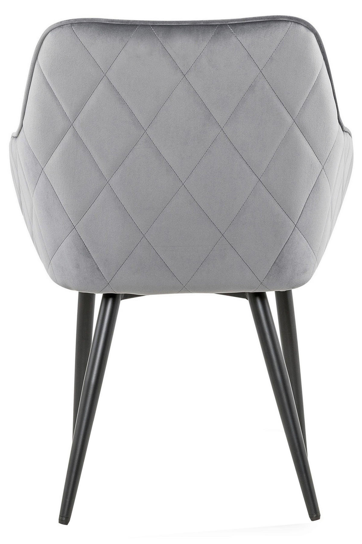 ARMLEHNSTUHL  in Samt  - Schwarz/Grau, MODERN, Textil/Metall (61/85/60cm) - Livetastic