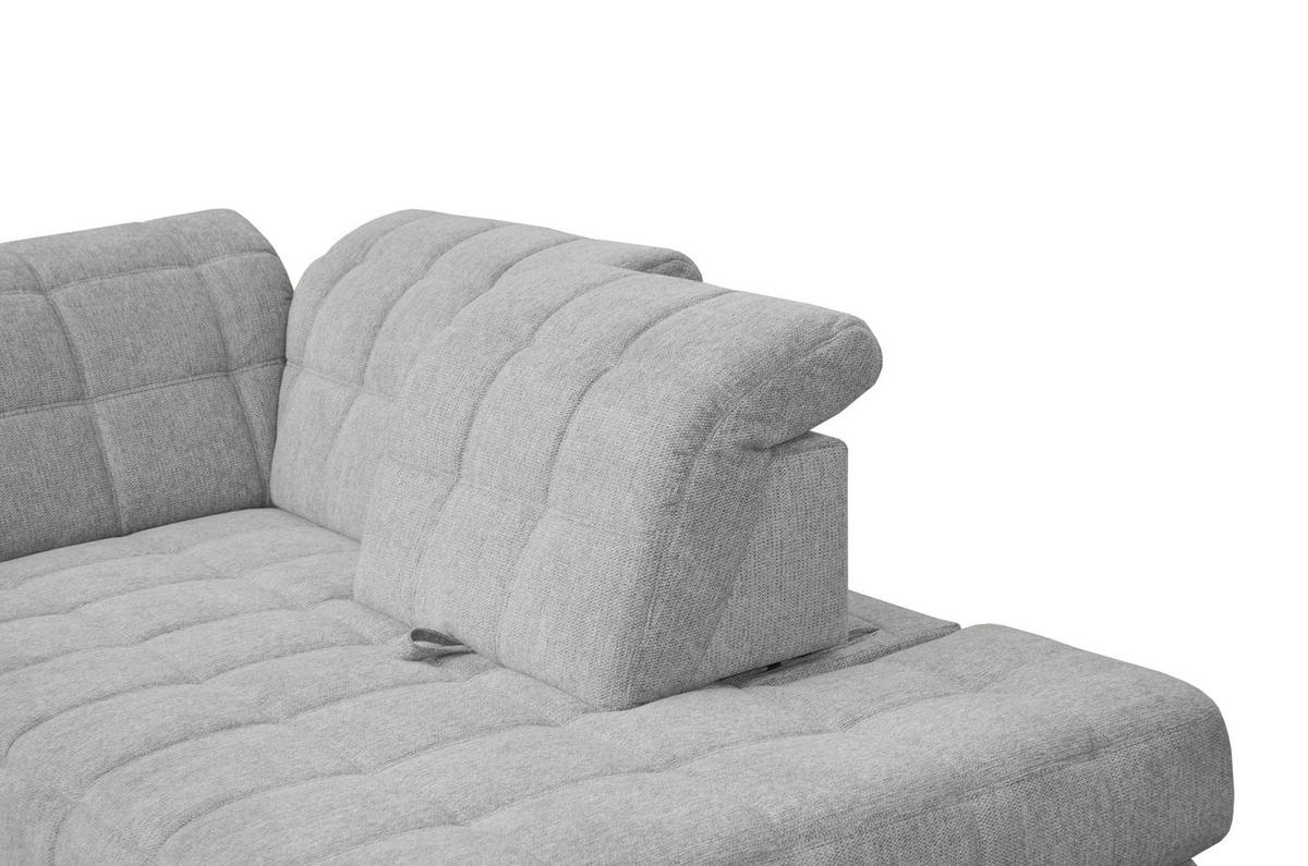 ECKSOFA Grau Webstoff  - Schwarz/Grau, Design, Holz/Textil (302/216cm) - Xora