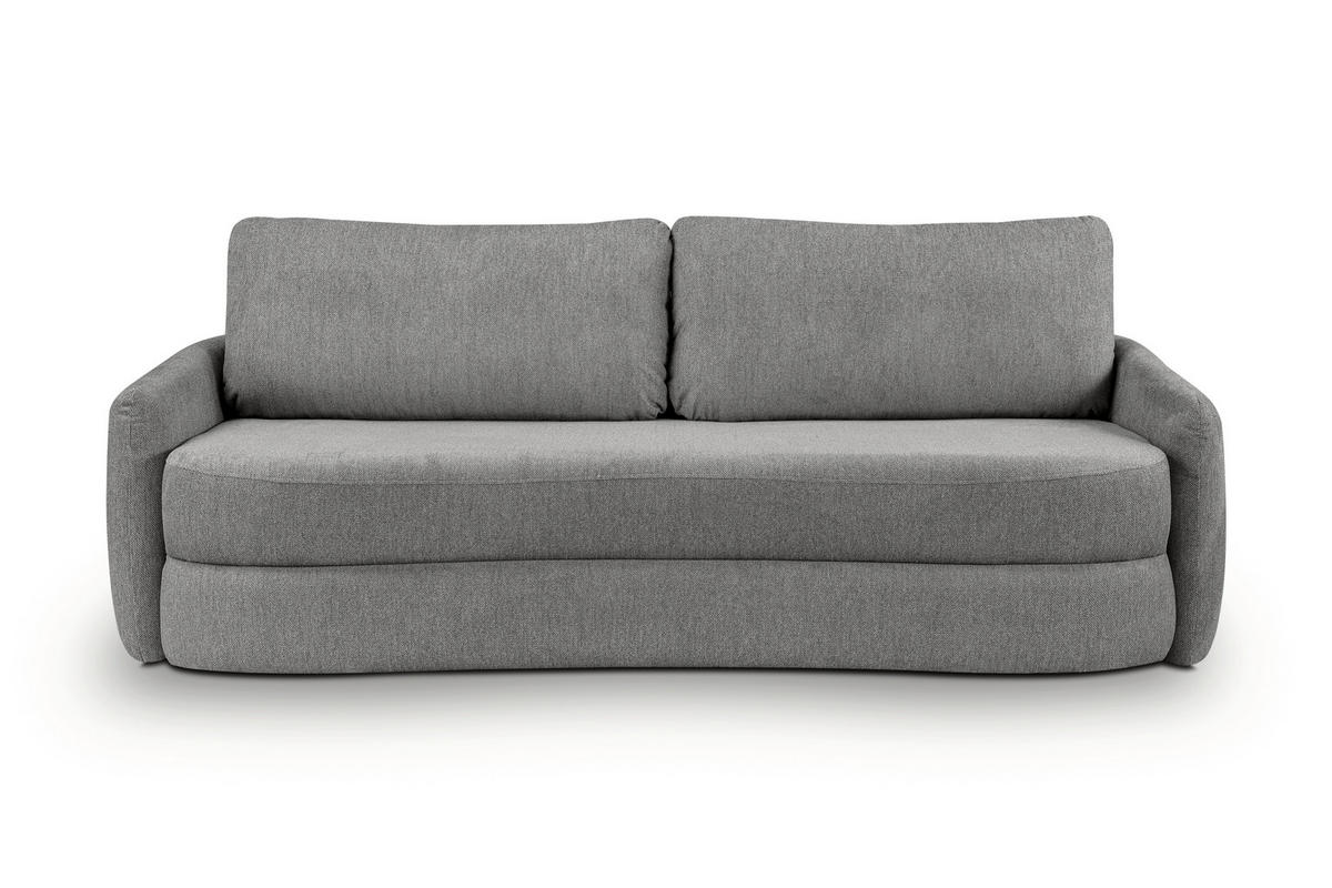 SCHLAFSOFA DIANA  mit Liegefunktion Struktur Grau  - Schwarz/Grau, Basics, Kunststoff/Textil (231/93/108cm) - MID.YOU
