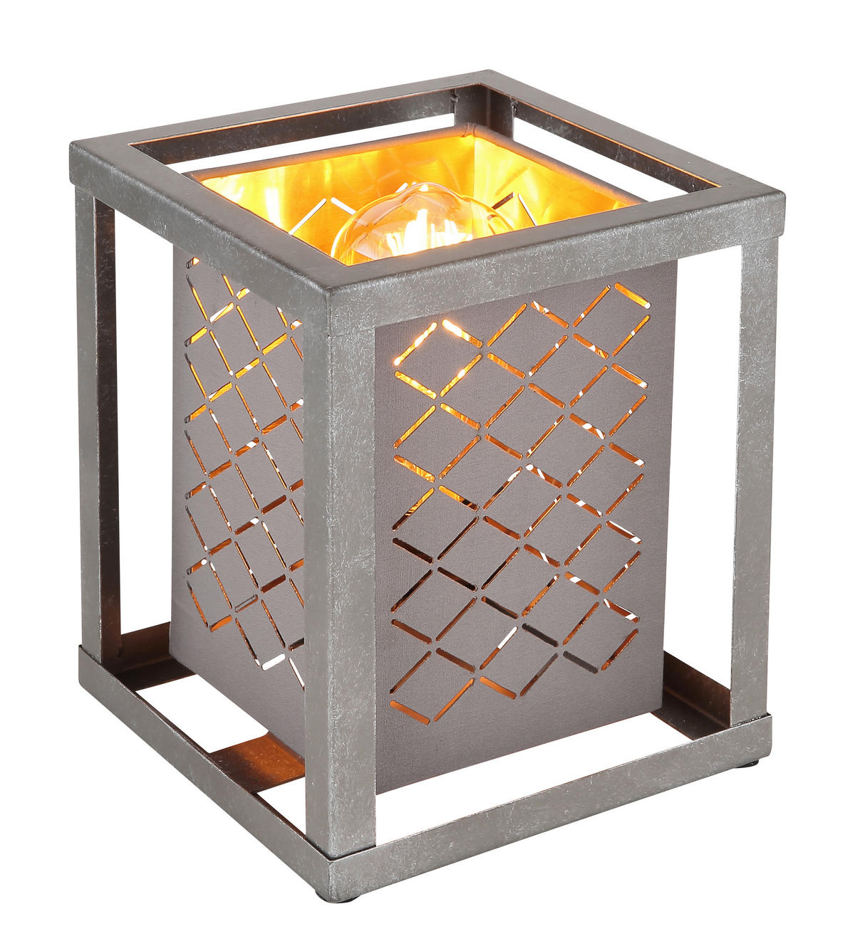 TISCHLEUCHTE - Silberfarben/Goldfarben, Design, Textil/Metall (17/17/22cm) - Globo
