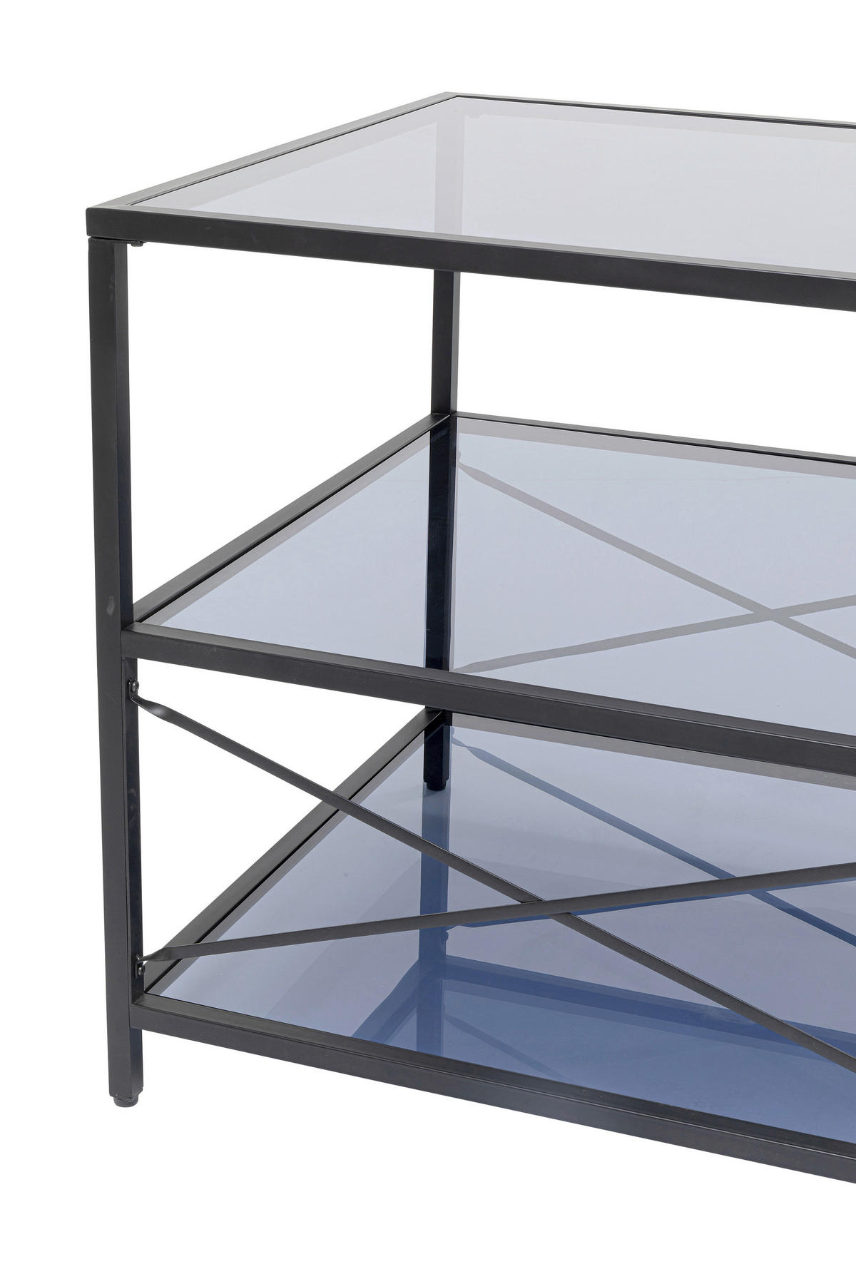 TISCHREGAL  - Schwarz/Grau, Basics, Glas/Metall (100/100/100cm) - Kare-Design