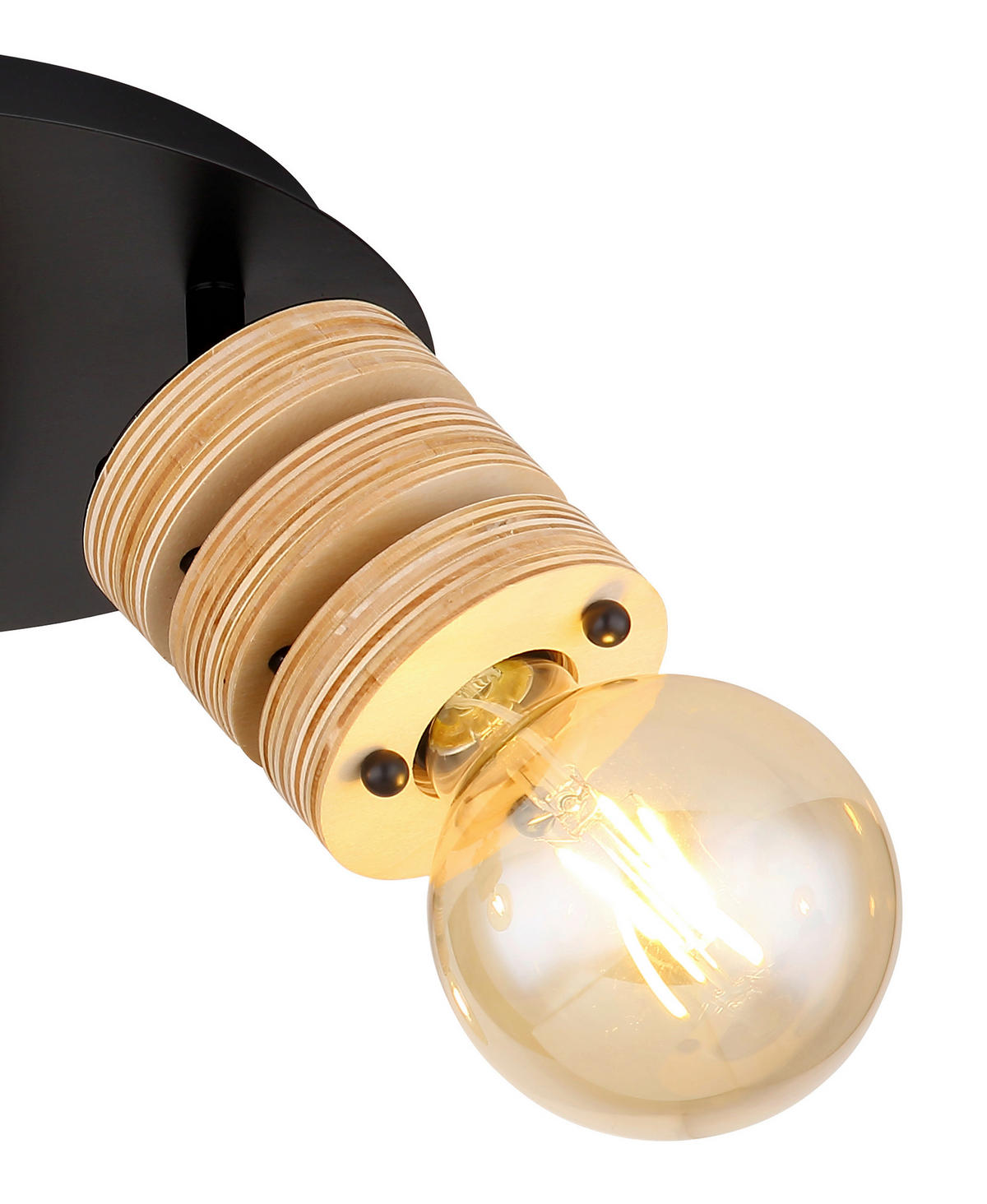BODOVÉ SVÍTIDLO, 40 W/E27, 28/17.5 cm  - černá/hnědá, Design, kov/kompozitní dřevo (28/17.5cm) - Globo