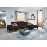 ECKSOFA in Echtleder Braun  - Schwarz/Braun, Design, Leder/Metall (325/157cm) - Dieter Knoll