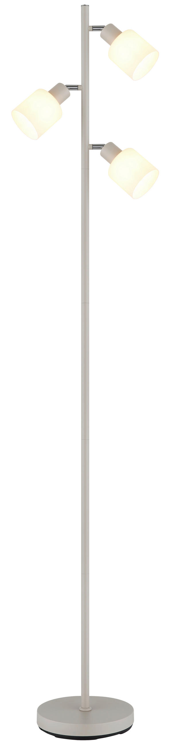 STEHLEUCHTE 33/180 cm    - Schwarz/Weiß, Design, Glas/Holz (33/180cm) - Globo