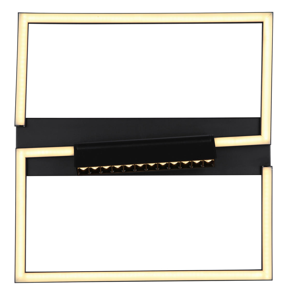 LED-DECKENLEUCHTE 42/42/11 cm   - Opal/Schwarz, Design, Kunststoff/Metall (42/42/11cm) - Globo