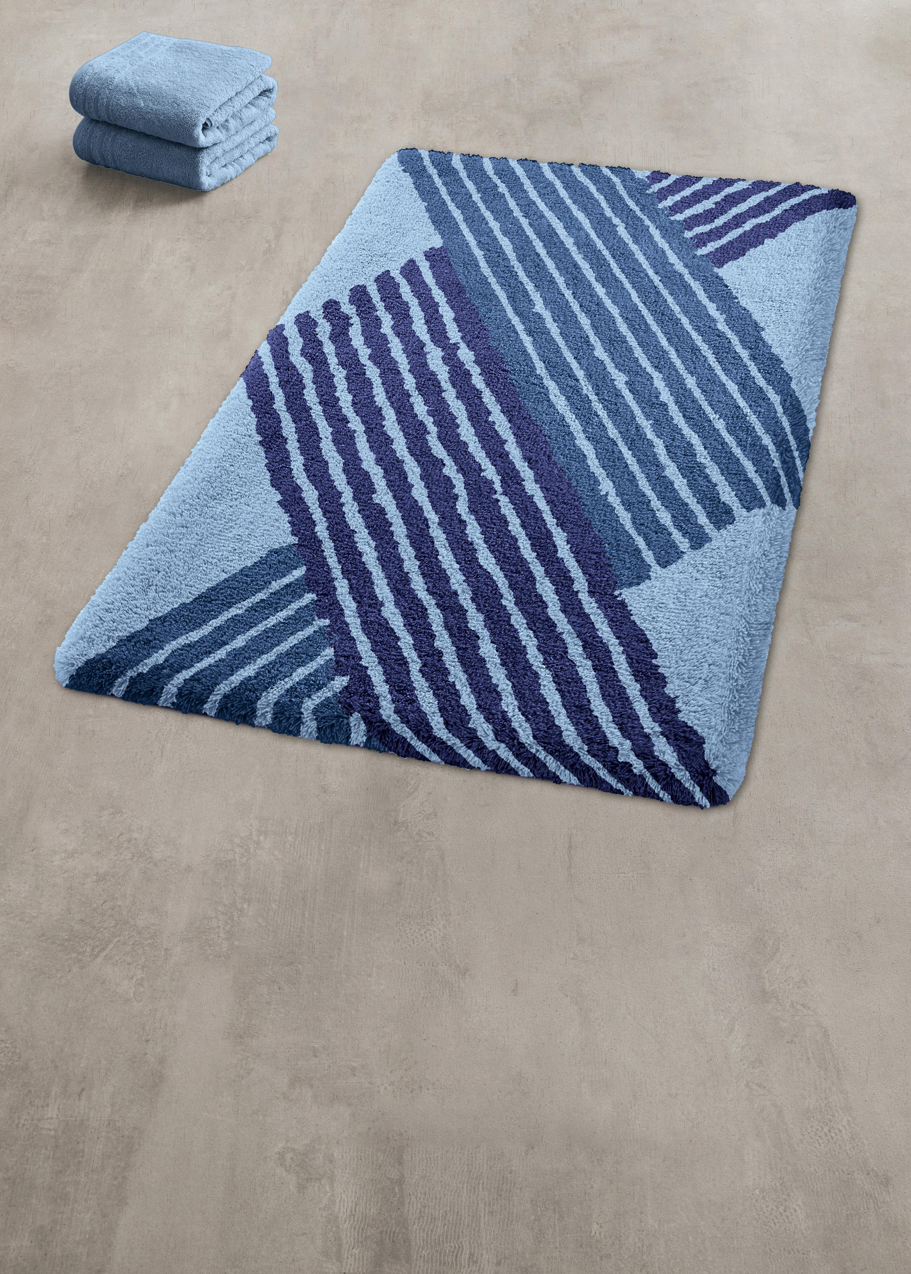 BADTEPPICH Blau 55/65 cm  - Blau, Basics, Kunststoff/Textil (55/65cm) - Kleine Wolke