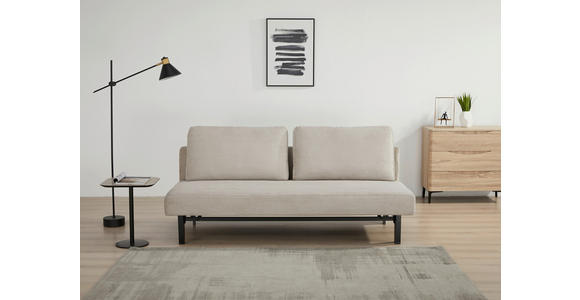 SCHLAFSOFA Cord Beige  - Beige/Schwarz, Design, Textil/Metall (191/92/99cm) - Carryhome