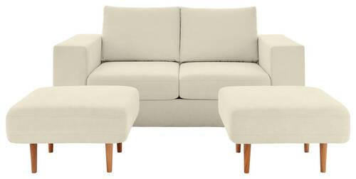 2-sitzer-sofa Looks V-2 Mit Hockern Creme