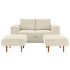 ZWEISITZER-SOFA inkl. Hocker in Webstoff Creme  - Eichefarben/Creme, Design, Holz/Textil (172/96/107cm) - LOOKS by W.Joop