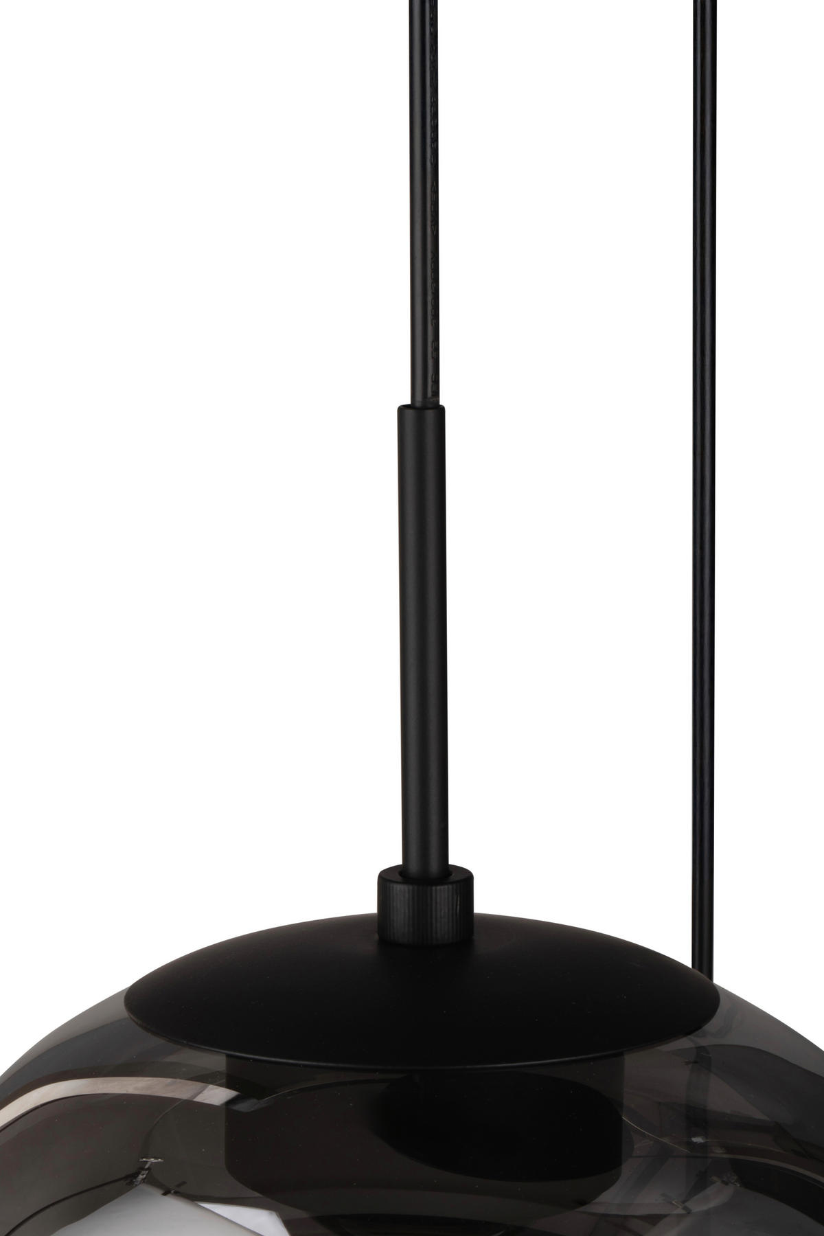 LED-HÄNGELEUCHTE Mila 50/150 cm   - Schwarz, Design, Glas/Metall (50/150cm) - Novel