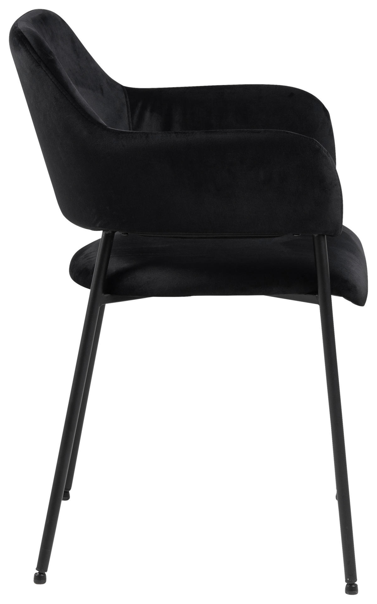 ARMLEHNSTUHL  in Stahl Samt  - Schwarz, Design, Textil/Metall (54/82/55cm) - Livetastic