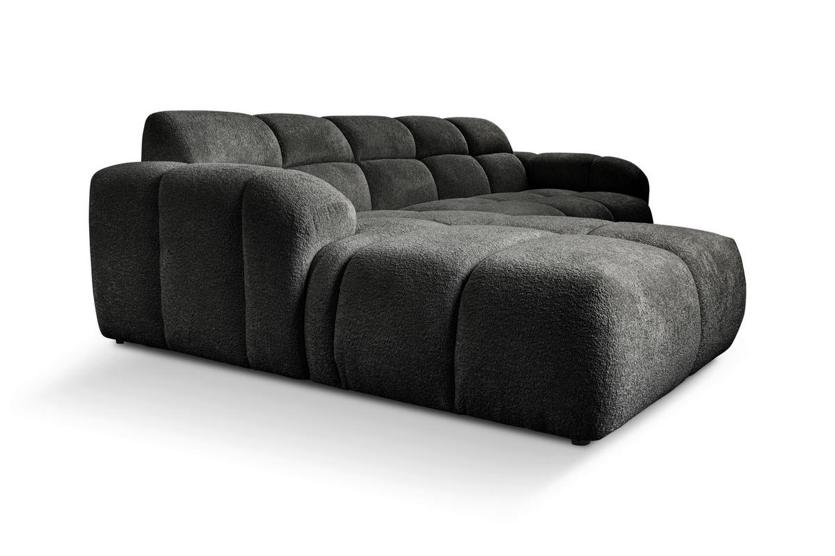 ECKSOFA VENTO in Struktur Dunkelgrau  175/255 cm  - Dunkelgrau/Schwarz, Design, Holz/Holzwerkstoff (175/255cm) - MID.YOU