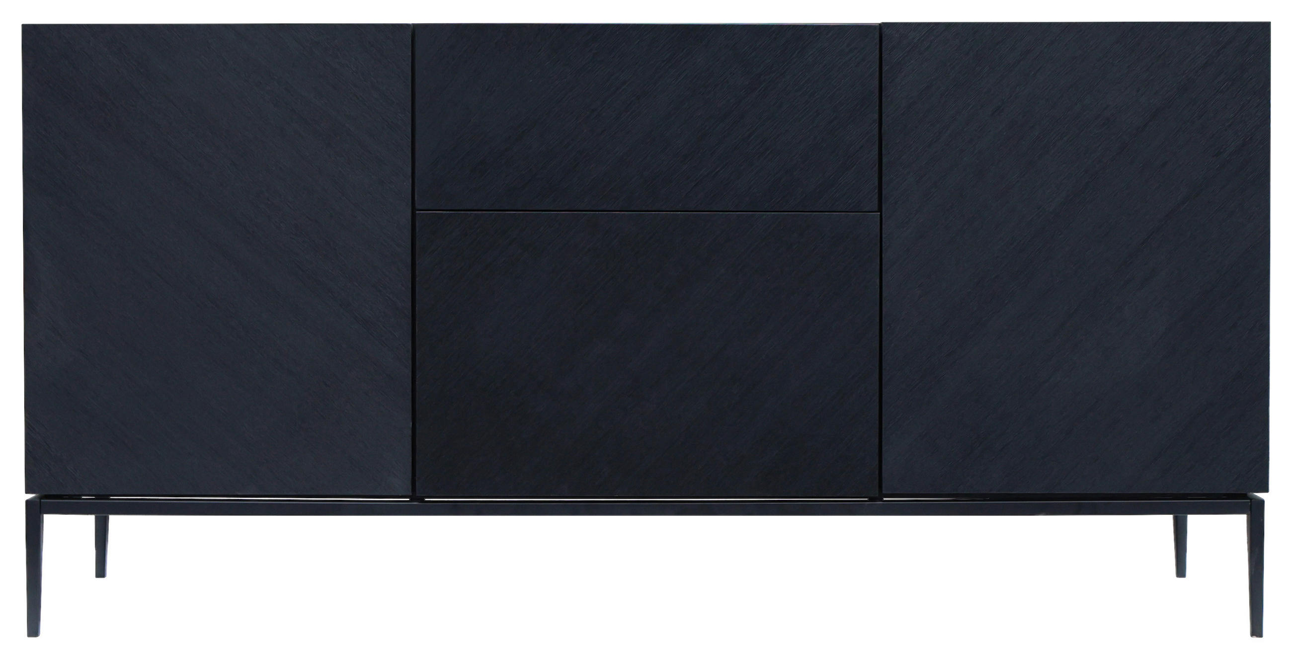 SIDEBOARD  in 160/80/40 cm  - Schwarz, Trend, Holzwerkstoff/Metall (160/80/40cm) - home24