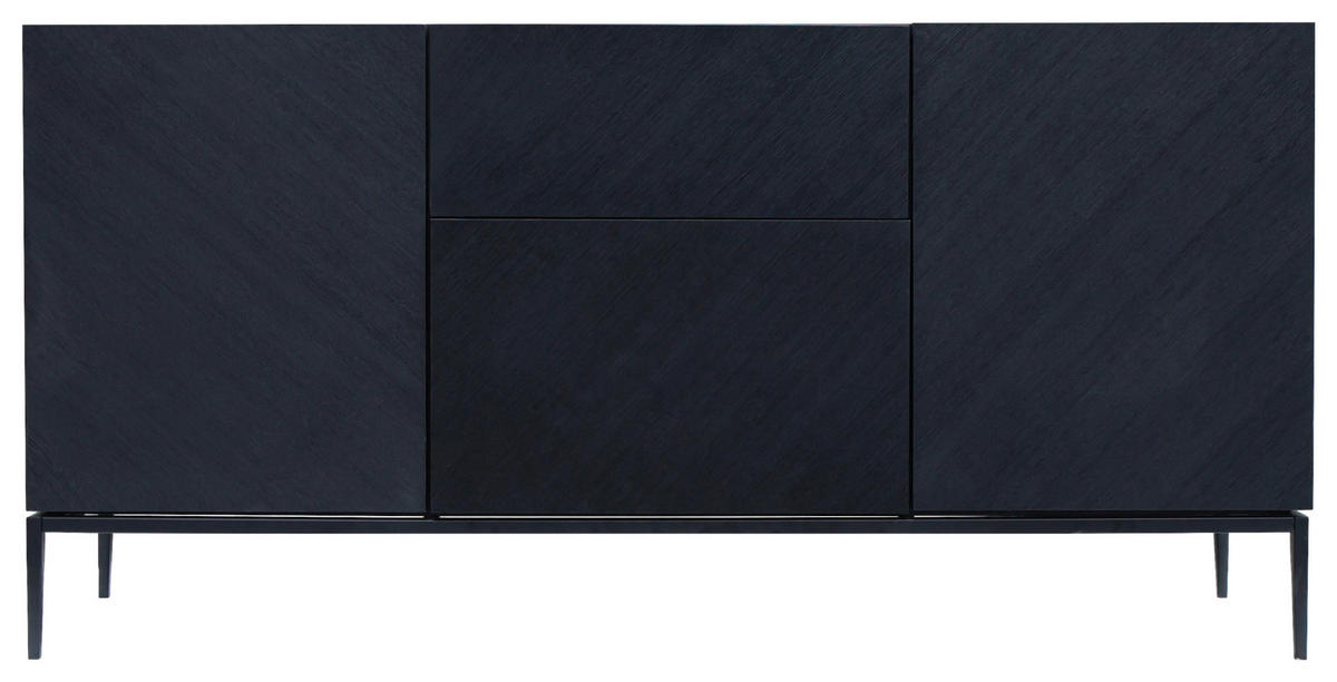 ŠIROKÁ KOMODA, černá, 160/80/40 cm - černá, Trend, kov/kompozitní dřevo (160/80/40cm) - home24