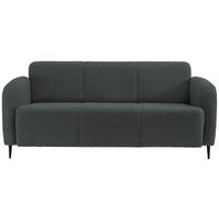 3-SITZER-SOFA Teddystoff Anthrazit  - Anthrazit/Schwarz, MODERN, Textil/Metall (180/76/90cm) - Livetastic