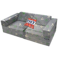 JUGEND- UND KINDERSOFA Minecraft in Grau  - Rot/Grau, Trend, Textil (120/60/60cm) - Minecraft