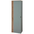 GARDEROBENSCHRANK  in 55/179/37 cm  - Salbeigrün/Schwarz, Design, Holzwerkstoff/Metall (55/179/37cm) - Voleo