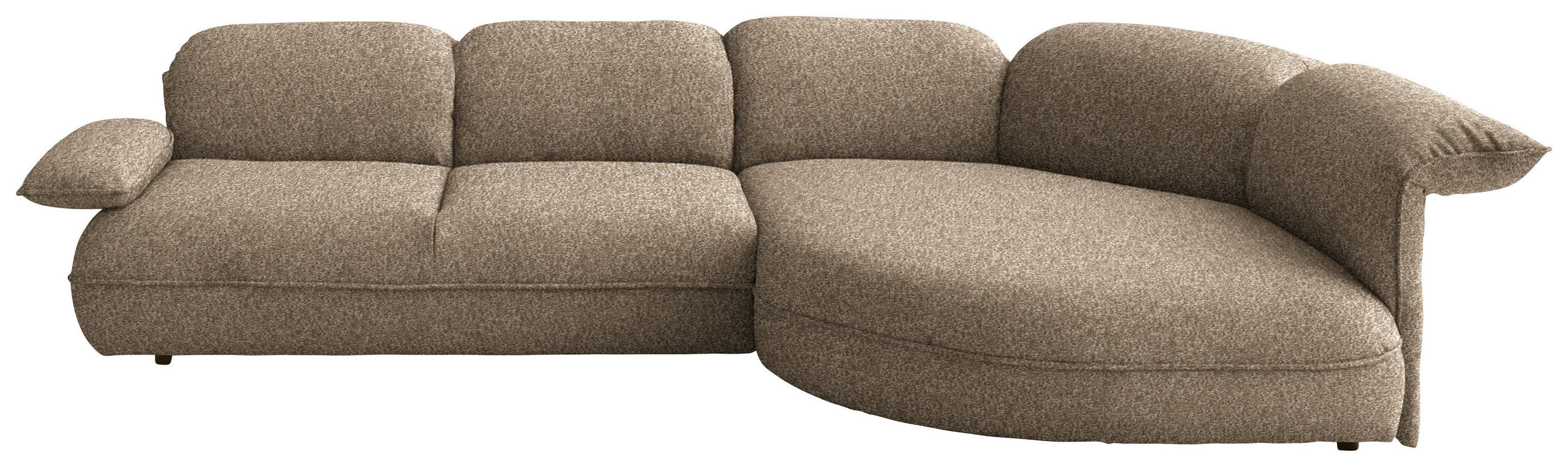 ECKSOFA Chenille Beigebraun  - Beigebraun/Schwarz, Design, Kunststoff/Textil (343/154cm) - Koinor