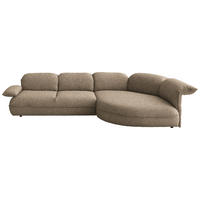 ECKSOFA Chenille Beigebraun  - Beigebraun/Schwarz, Design, Kunststoff/Textil (343/154cm) - Koinor
