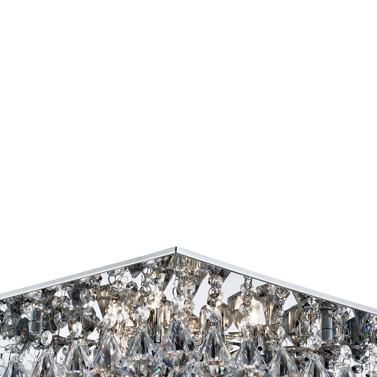 DECKENLEUCHTE Hanna 55/55/22 cm   - Klar, Design, Glas/Metall (55/55/22cm) - Searchlight