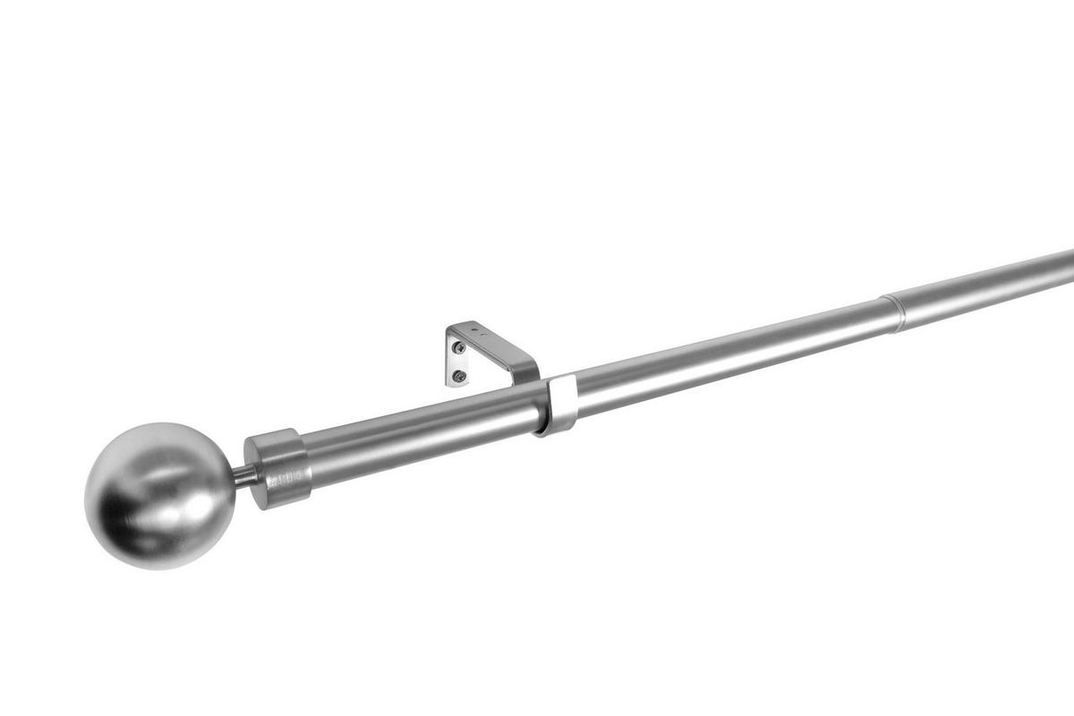 VORHANGSTANGENSET 190 cm  - Grau Hochglanz, Basics, Metall (190cm)