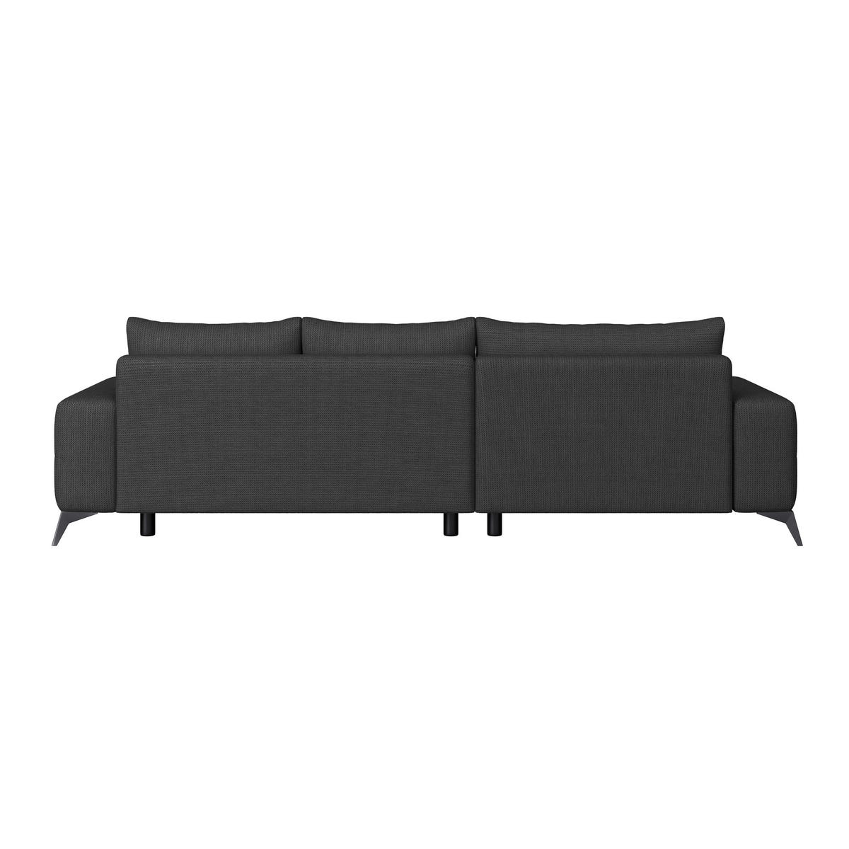 ECKSOFA MAURO Schwarz Flachgewebe  - Schwarz, Trend, Textil/Metall (175/290cm) - MID.YOU