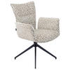 ARMLEHNSTUHL  Wippfunktion, Sitzfläche 360° drehbar Webstoff  - Beige/Schwarz, Design, Textil/Metall (62/92/66cm) - Stylife