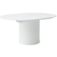 MATBORD vit rund  utdragbar  - vit, Trend, trämaterial (120-167/120/75cm) - home24