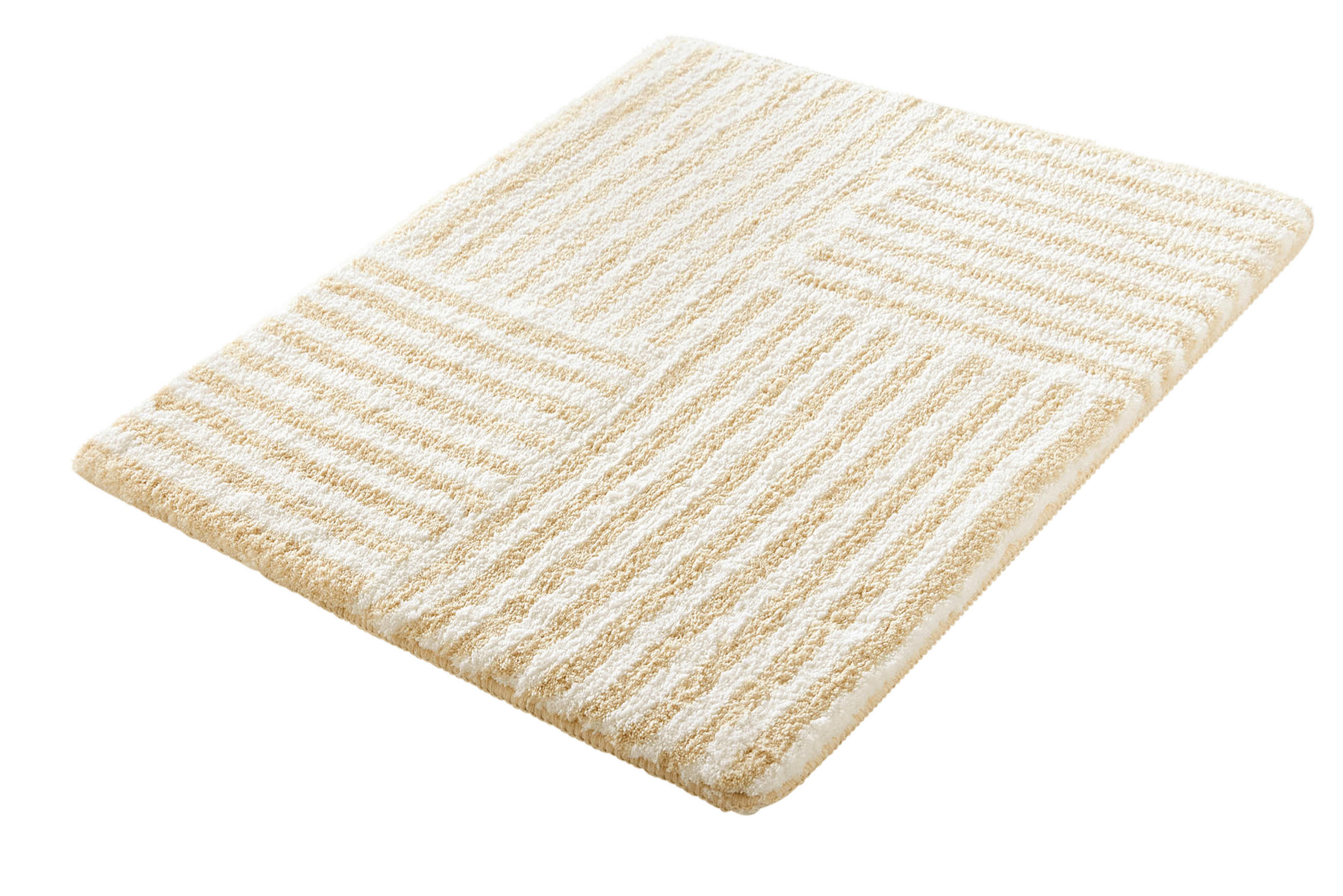 BADTEPPICH Sandfarben, Beige  - Sandfarben/Beige, KONVENTIONELL, Kunststoff/Textil (70/120/2cm) - Kleine Wolke
